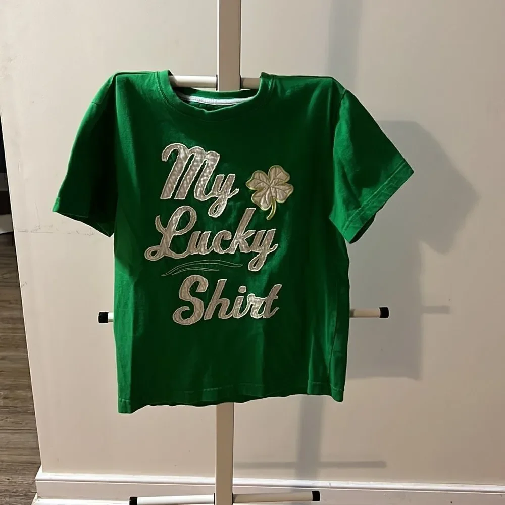 Gymboree size 10 green My Lucky Shirt youth boys shirt. St Patrick’s Day shirt.